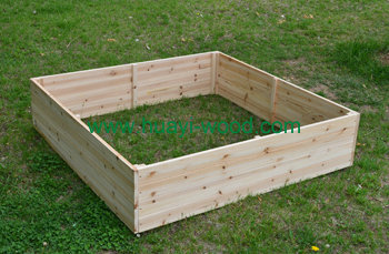 wooden planting bed raised